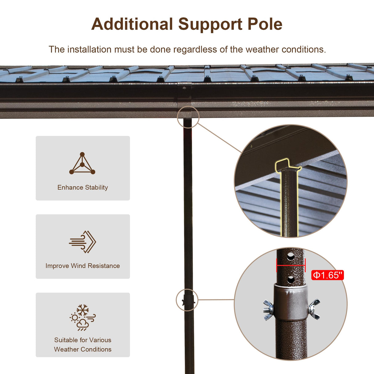 Domi 8x12FT Lean to Gazebo, Outdoor Hardtop Wall Mounted Gazebo with Sloping Galvanized Steel Roof, Aluminum Frame Mounted Gazebo with Netting and Curtain Included for Deck, Porch, Backyard domi outdoor living