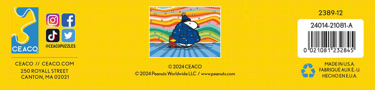 Ceaco - Peanuts - Puffer Coat - 500 Piece Jigsaw Puzzle – Oversized Pieces – Easy to Hold – EZ Hold Ceaco