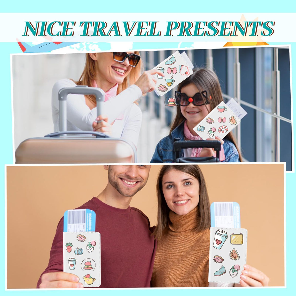 6 Pieces DIY Sublimation Passport Holder Covers, PU Leather Blank Heat Transfer Travel Passport Book Holder Wallet Cover for Passport, Business Cards, Credit Cards, Boarding Passes(Pink+Gray) Easywiny