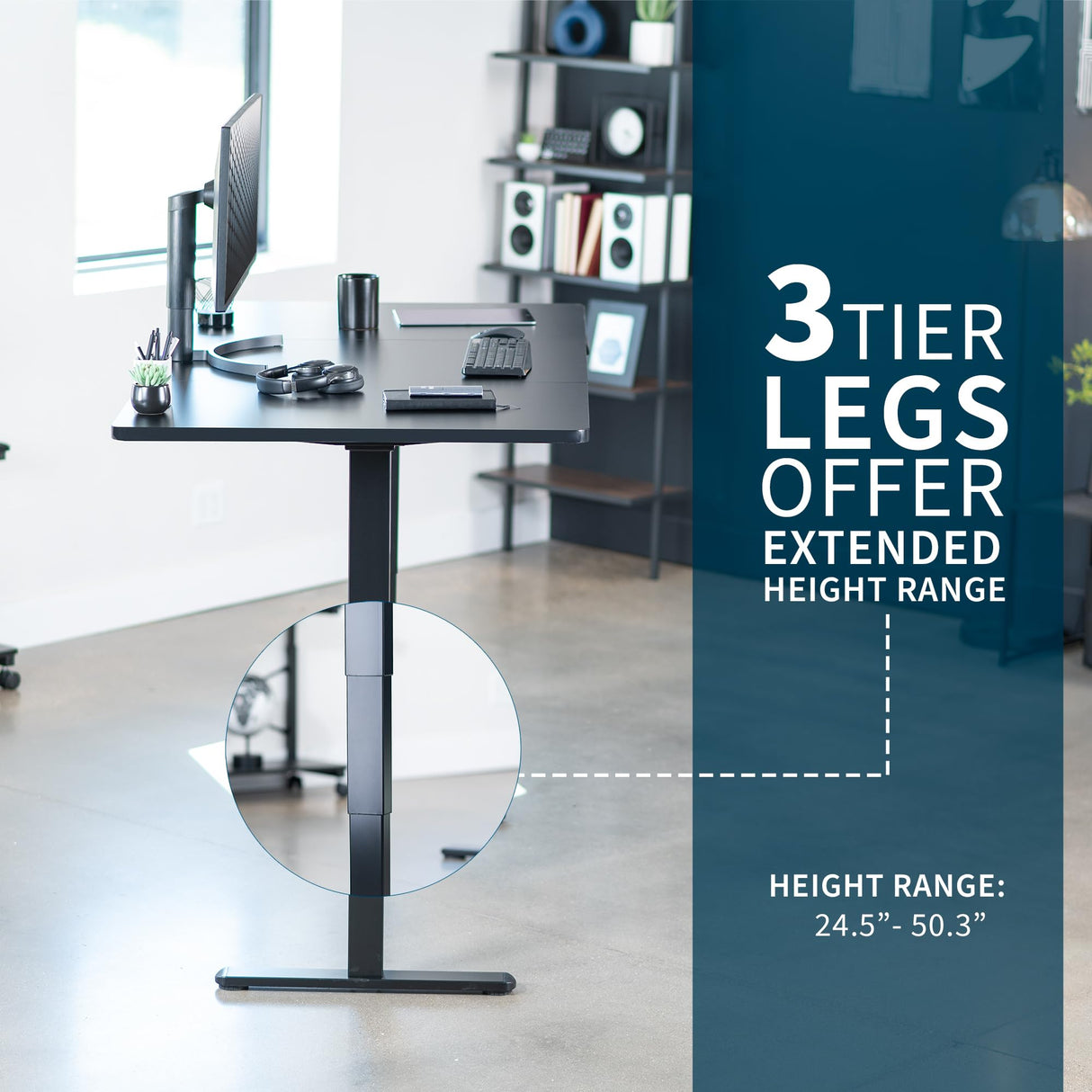 VIVO Electric Height Adjustable 71 x 36 inch Memory Stand Up Desk, Black Table Top, Black Dual Motor Frame with Preset Controller, 2B Series, DESK-KIT-2B7B-36 VIVO