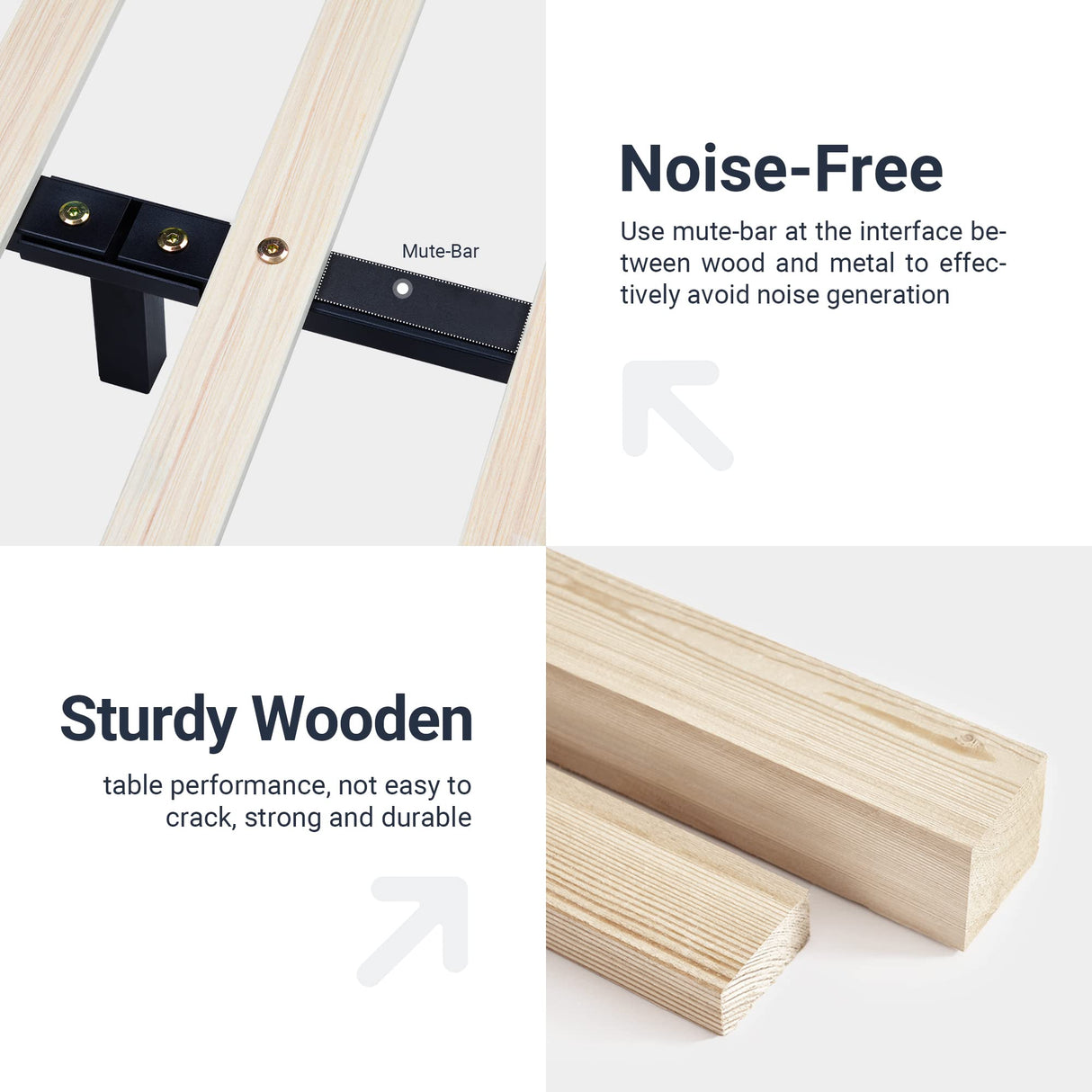 Allewie Queen Size Black LED Platform Bed Frame with Adjustable Headboard and No Box Spring Required Allewie