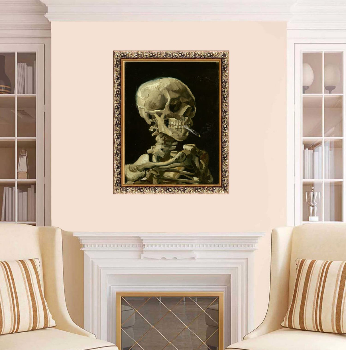 liziciti 5D Diamond Painting Kits Van Gogh for Adults, 12x16in Diamond Art Kits Full Drill Canvas Art Picture DIY for Wall Decor (Smoking Skull) liziciti