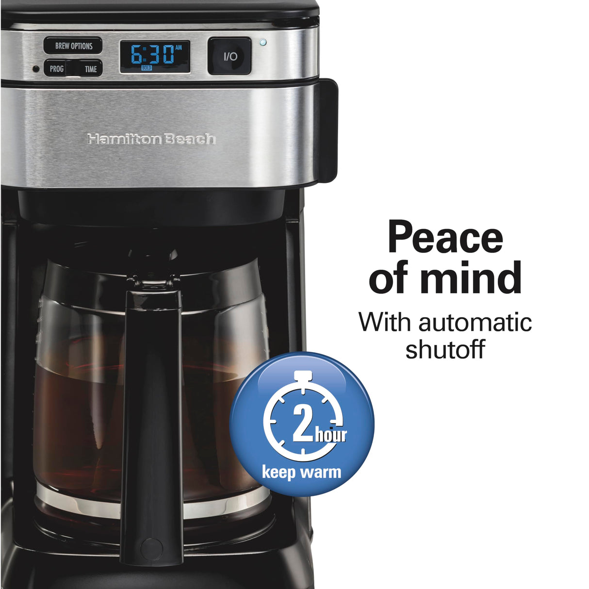 Hamilton Beach Programmable Coffee Maker, 12 Cups, Front Access Easy Fill, Pause & Serve, 3 Brewing Options, Black (46310) Hamilton Beach