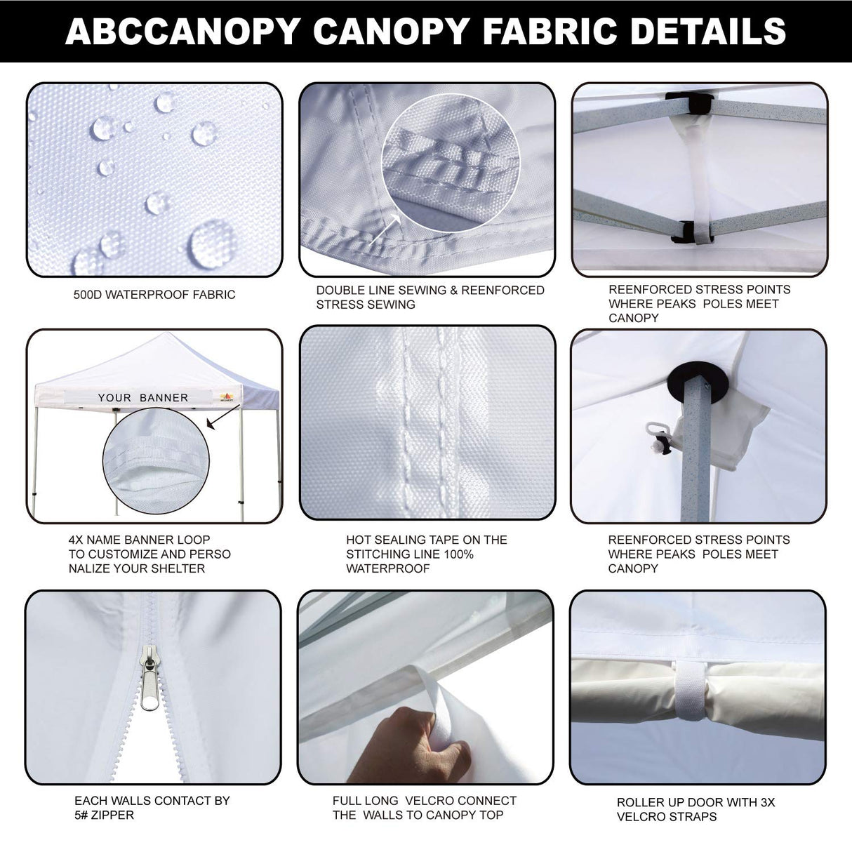 ABCCANOPY Outdoor Winter Gazebo 10x10, Premium Instant Pop Up Canopy Tent with Elegant Church Window,Snow and Rain Protection, Bonus Wheeled Bag,White ABCCANOPY