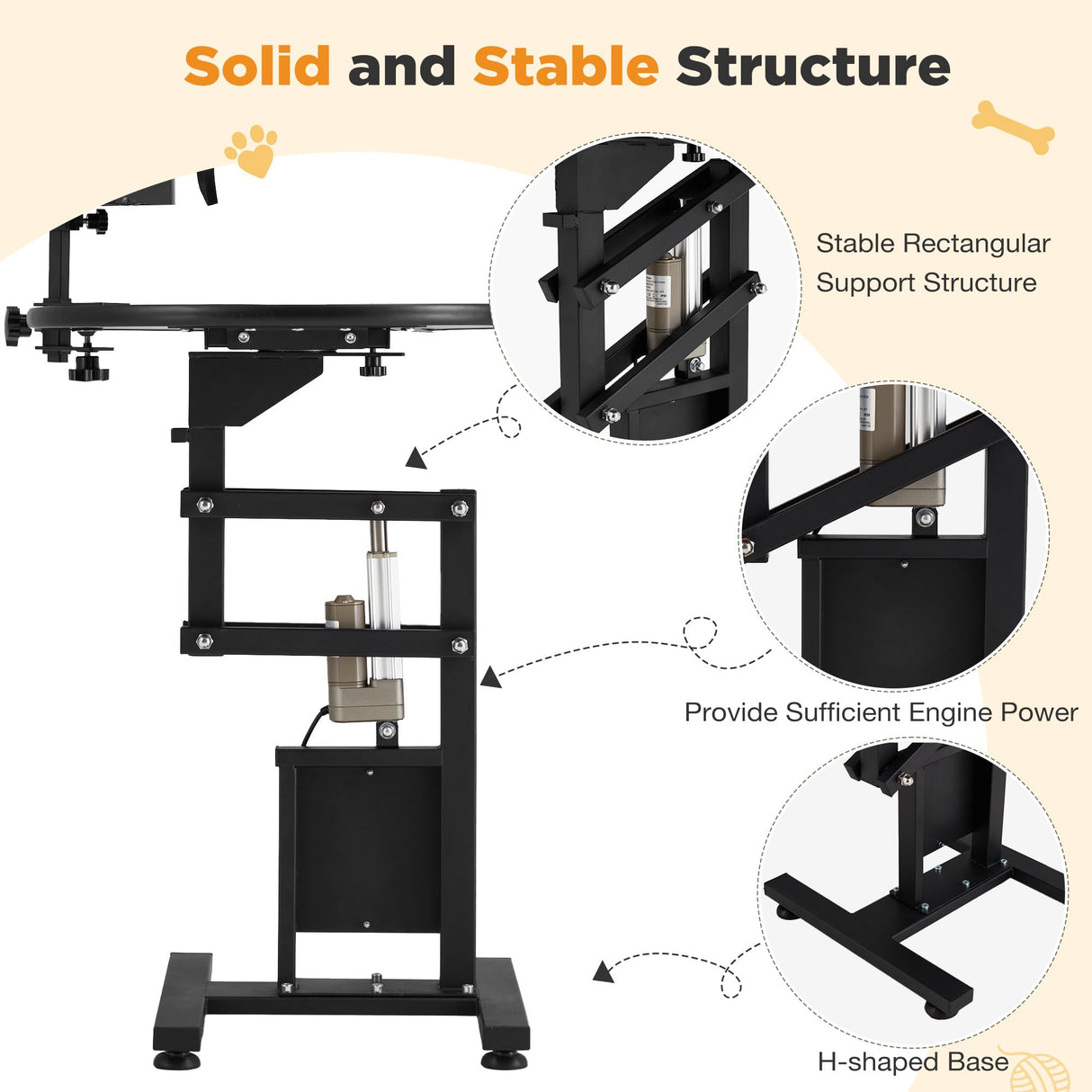 JFHID Professional Electric Lift Dog Grooming Table, Portable Height Adjustable Pet Grooming Station with Foldable Arm, Tool Organizer and Wired Remote, for Small Dog at Home, Black JFHID
