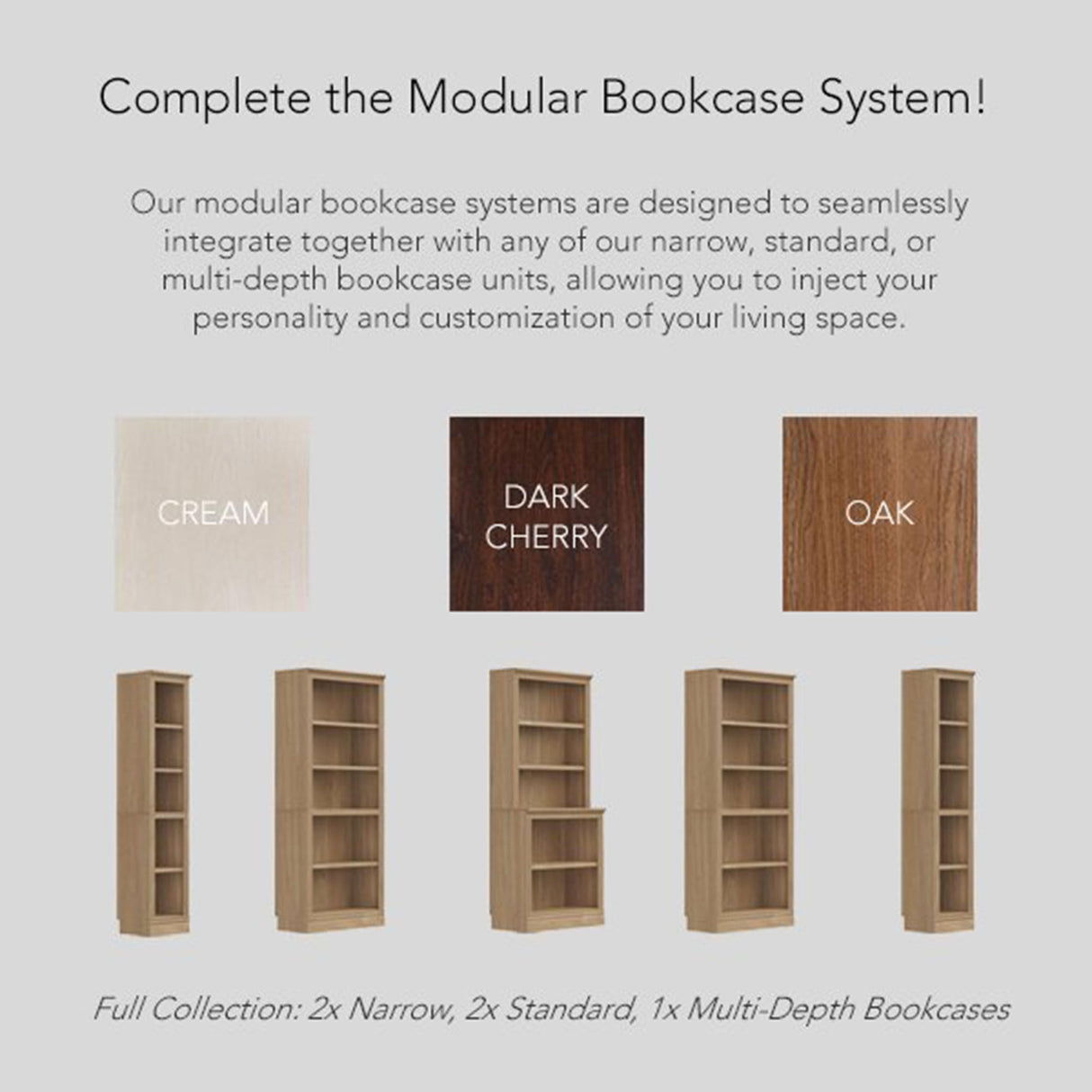 JAHRSTIM Halston Multi-Depth Bookcase, Adjustable Storage Open Display Shelving Unit for Home and Office Space, 31.5”L x 15.75”W x 72.8”H, Oak JAHRSTIM