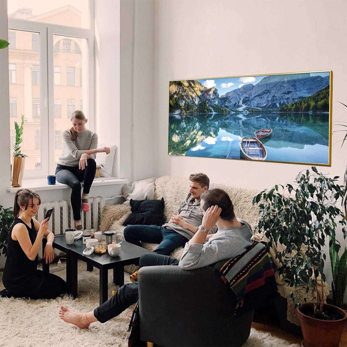 Diamond Painting Kits for Adults,Large Sunset Lake Boats Diamond Art Painting for Beginners, Diamond Round 5D Full Drill Paint with Diamonds Pictures Gem Art Painting Kits DIY Crafts Kits 28X16in OFRKE