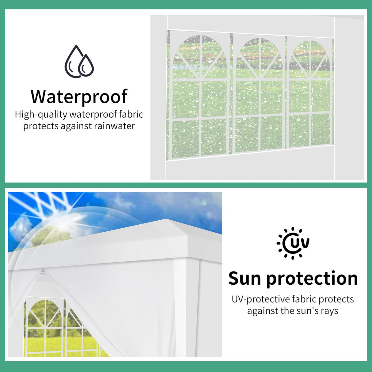 HOTEEL 10x20 Canopy Tent with Removable Sidewalls, White Tents for Parties Outdoor Party Tent Waterproof & UV Protection for Gazebo Shelter Carpas Wedding Events BBQ Hoteel