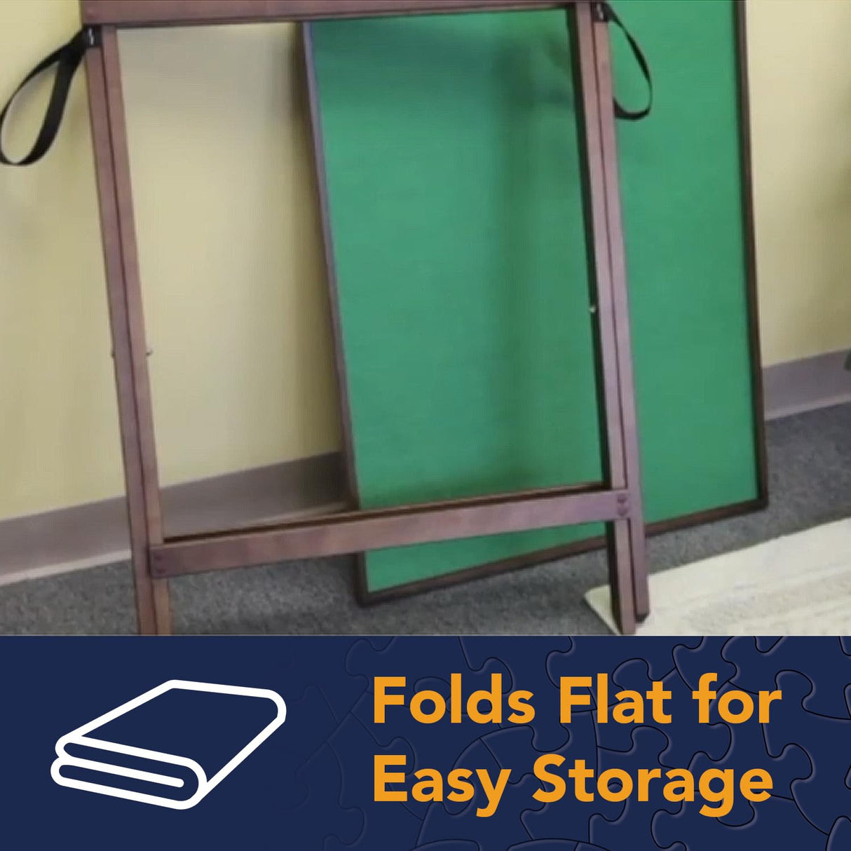 Bits and Pieces Portable Puzzle Board - Compact Folding Puzzle Table with Large Puzzling Area for 1500 Piece Jigsaw Puzzles, Attractive Wood, Space Saving Design, 26 in. x 34 in. x 28 in. High Bits and Pieces