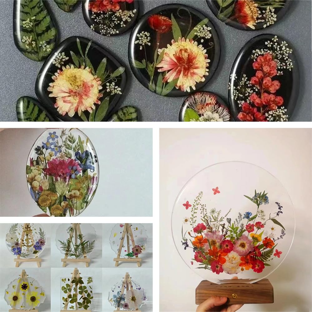 Buzidao Dried Pressed Flowers, 80Pcs Real Natural Pressed Flowers for Resin Nail Art Scrapbooking Candle Jewelry Making Real Bulk Dried Pressed Flowers Resin Supplies Kit (Multi Color-5) Buzidao