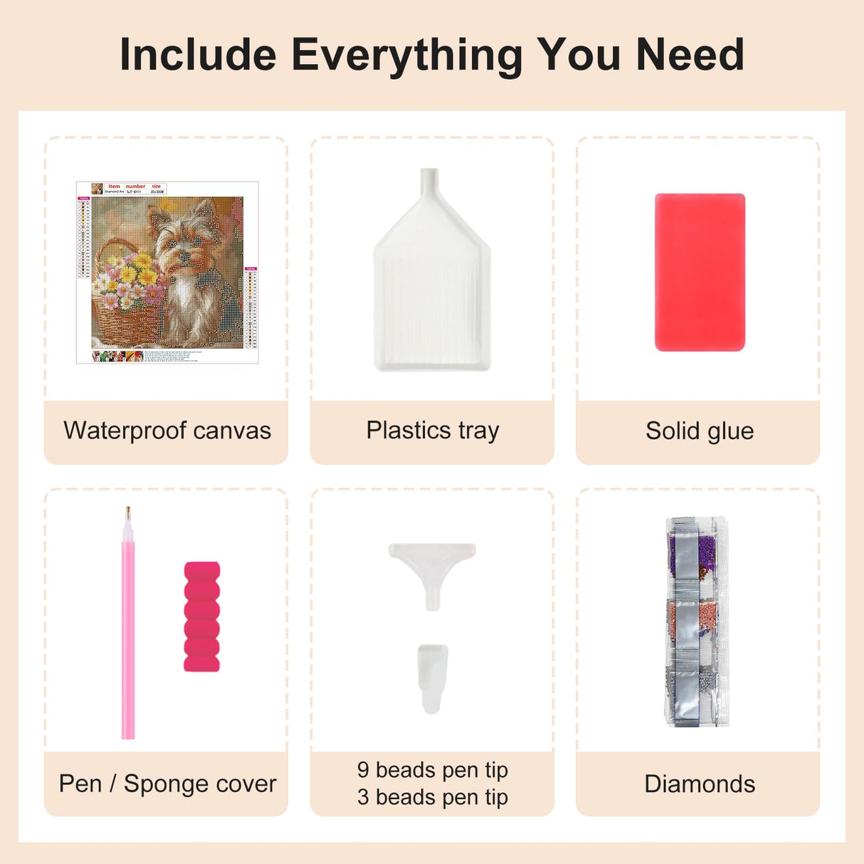 SJUTOUCI Diamond Art Painting Kits for Adults, Dog Diamond Art Kits for Beginners, 5D DIY Full Drill Gem Craft for Home Decor Gift 11.8x11.8inch, Animal SJUTOUCI