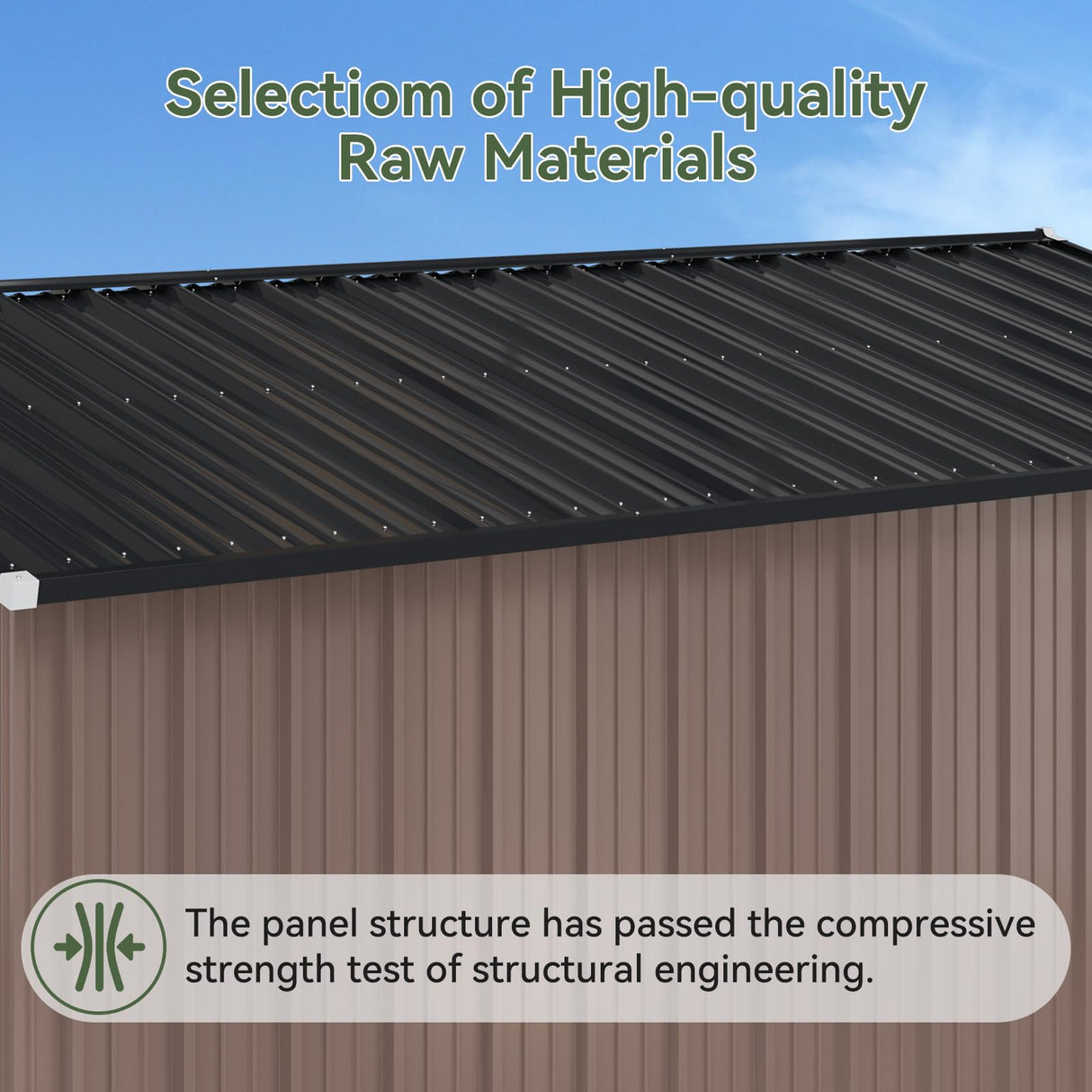 Breezestival 7'x5.5' Lean to Shed Large Storage Room Galvanized Steel Storage Sheds with Side Door Waterproof Utility Shed with Sloped Roof for Mower, Bike, Garden Tools (Brown) Breezestival