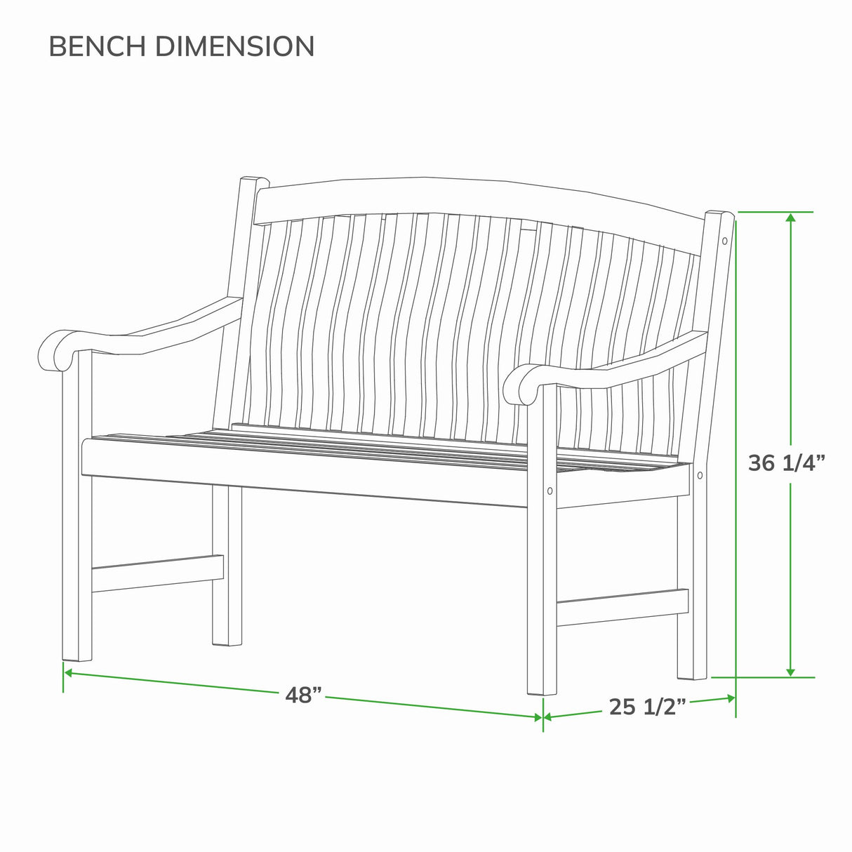Cambridge Casual Arie 4-Foot Teak Wood Outdoor Garden Bench – Weather-Resistant Wooden Patio Bench for Porch, Deck, Lawn, Backyard, or Balcony – Stylish and Durable Seating Cambridge Casual