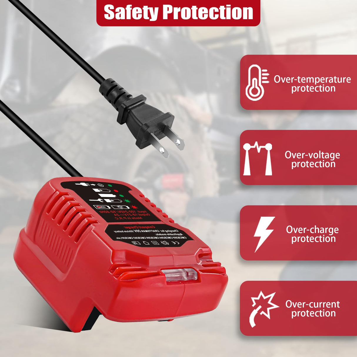 Laimiao Replacement Mini Charger for Craftsman 20V Battery,Compatible with Craftsman V20 Lithium Battery CMCB204 CMCB202 CMCB201 CMCB209 CMCB205 (Only for V20 Series,Battery Not Included) Laimiao