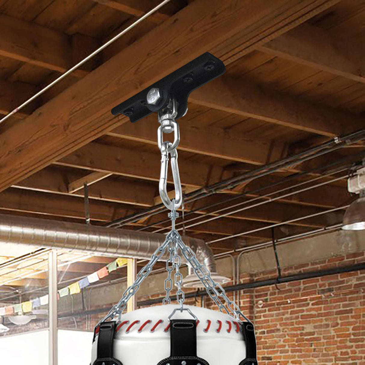 KSWLOR Heavy Bag Hanger - Heavy Duty Punching Bag Mount Hanger Bracket,360° Rotation Wall Ceiling Mount Wood Beam Hook for Boxing Muay Thai Training,Aerial Yoga Swing & Hammock KSWLOR