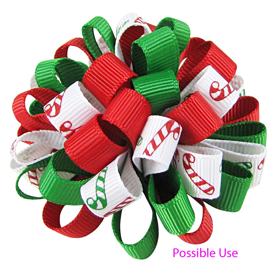 Holiday Christmas Grosgrain Ribbon Set for Gift Package Wrapping, Hair Bow Clip Accessory Making, Crafting, Decoration (60yd(12x5yd) 3/8" Grosgrain Ribbon-Xmas) Q-YO