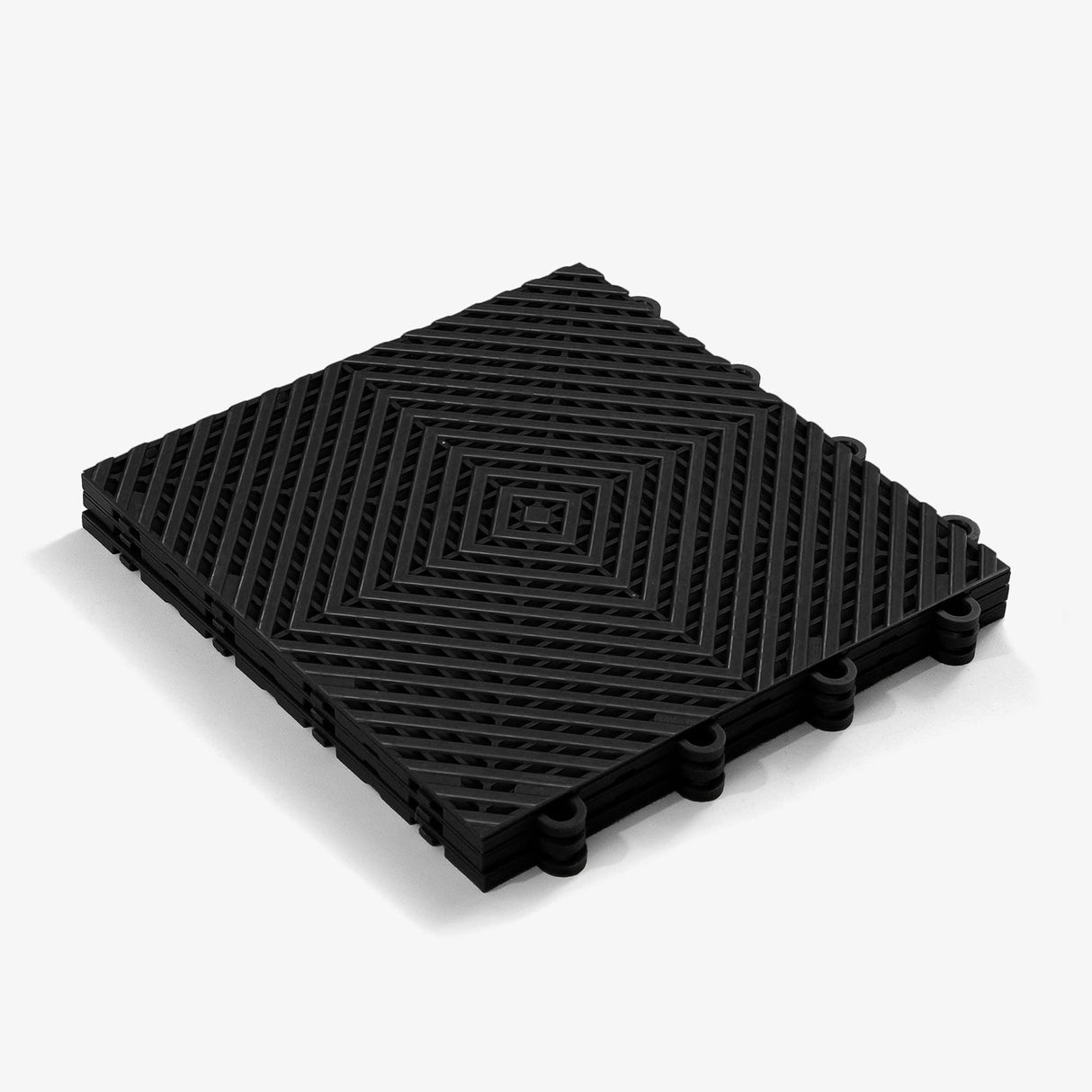 IncStores FlooringInc's Nitro 12"x12" Snap-Together Garage Flooring Tiles, Non-Slip Interlocking Plastic Floor Mat, Garage Organization & Storage, Vented, Midnight Black, 52 Tiles, 52 Sq/Ft IncStores