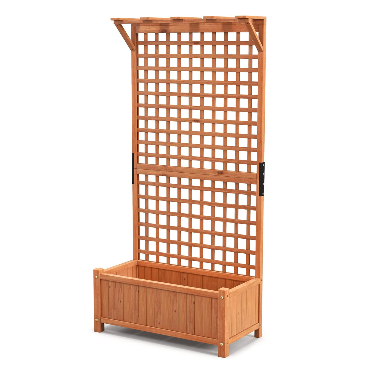 Giantex Raised Garden Bed with Trellis & Roof, 72.5" Wooden Garden Bed, High Trellis for Plant Flower Climbing Pot Hanging, Indoor & Outdoor Planter Box for Yard, Garden, Balcony Giantex