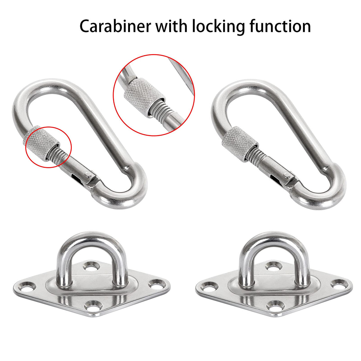 ABuff 1100 lb Heavy Duty Hammock Hanging Kit for Hammock Stands, Yoga & Brazilian Hammocks Hooks, 2-Pack Swing Chair Hammocks Ceiling Fan Sandbag Hook Load-Bearing Hook Shade Net Diamond Fixing Hook ABuff