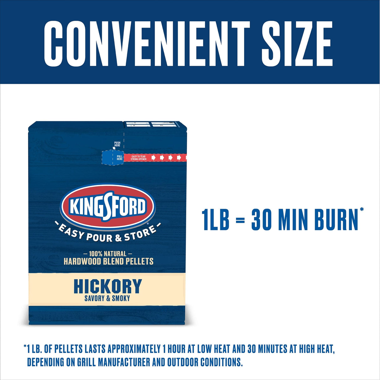 Kingsford 100% Natural Hickory Hardwood Blend Pellets - For All BBQ Grills & Smokers, 18 lbs Kingsford
