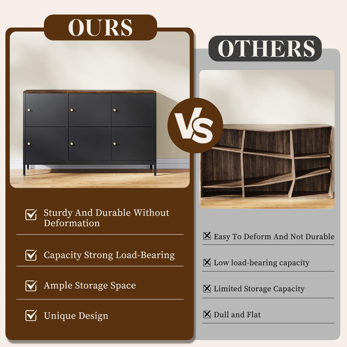 Letaya 6 Door Metal Storage Cabinet with Adjustable Shelf,Black Metal Locker Accent Storage Cabinet for Office,Music Studio,Entryway and Hallway Letaya