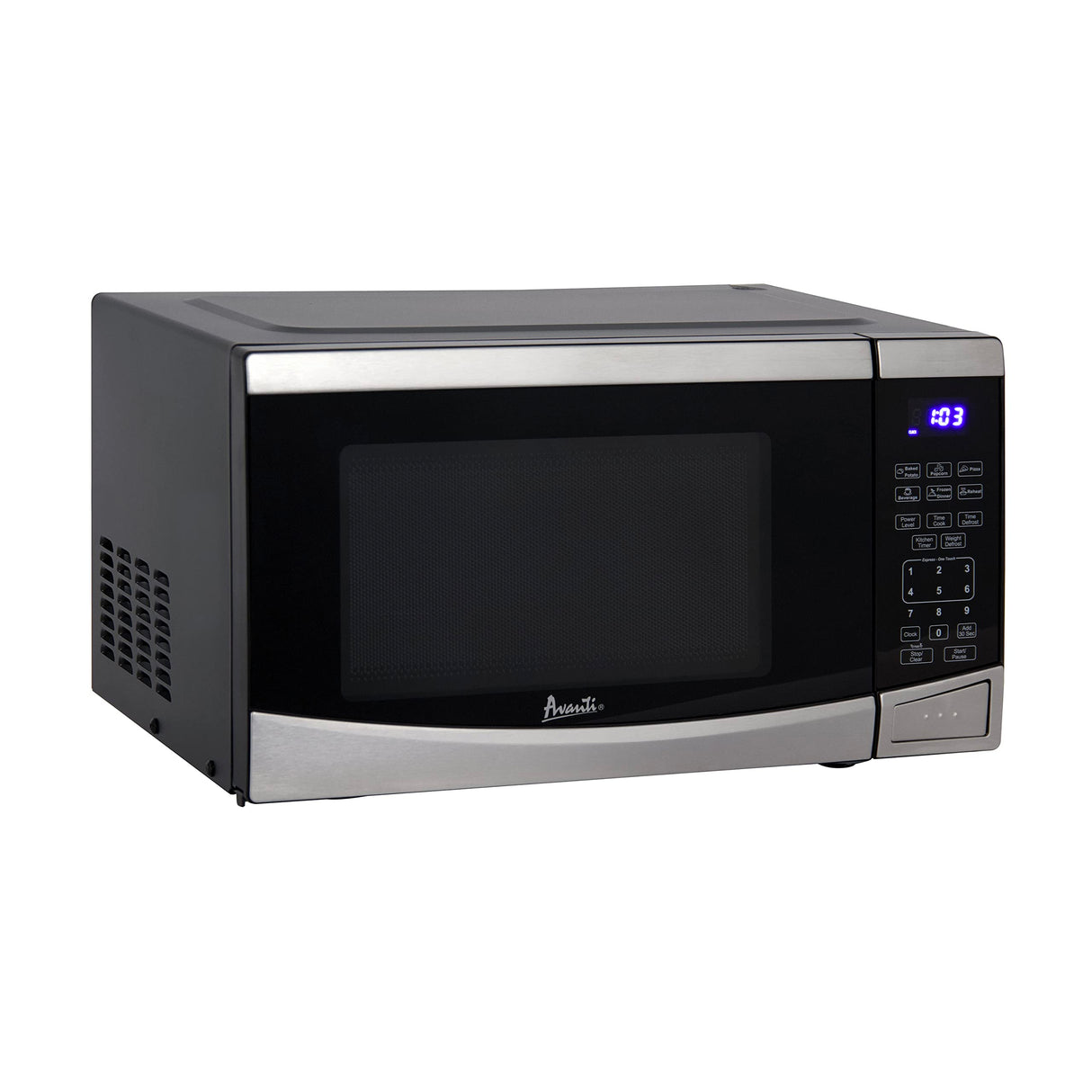 Avanti MT09V3S Microwave Oven 900-Watts Compact with 10 Power Levels and 6 Pre Cooking Settings, Speed Defrost, Electronic Control Panel and Glass Turntable, 0.9 cubic feet, Metallic Avanti