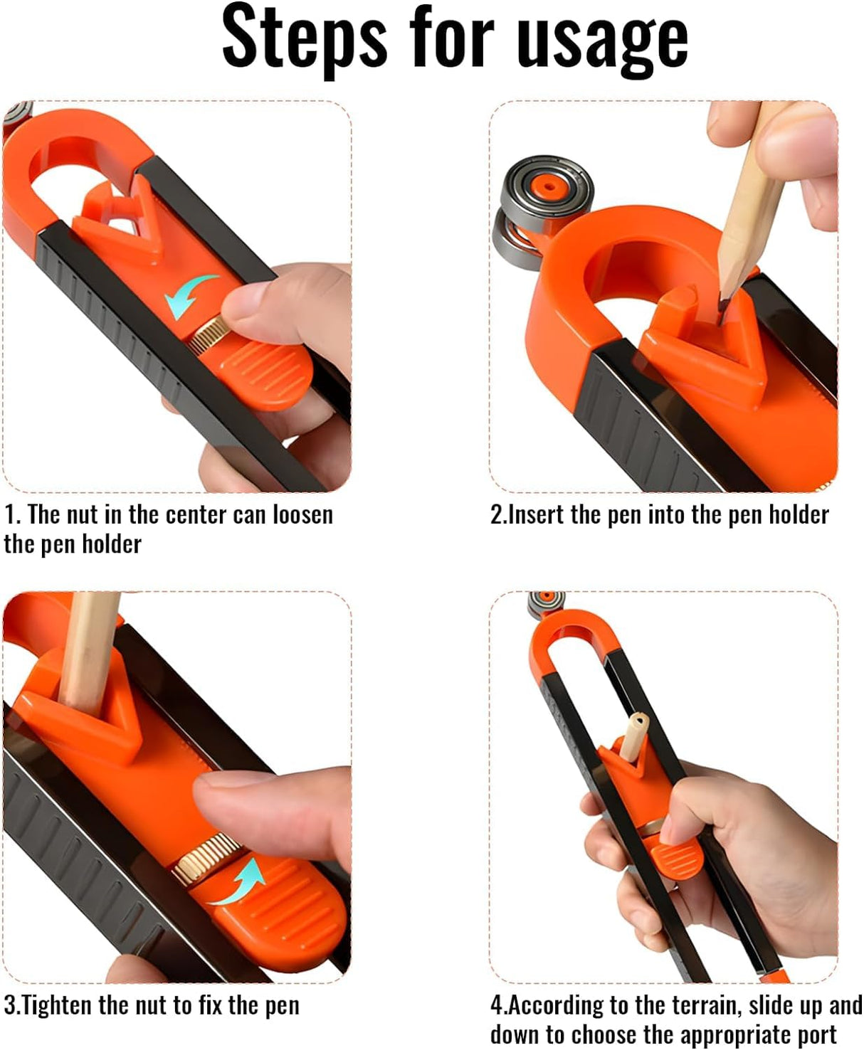 Gauge Shape Outline Tool, Contour Gauge Profile Tool with Lock, Measuring Tools Shape Duplicator for Woodworking - 10 Inch & 6 Inch (6+10 inch HBTJCZXL