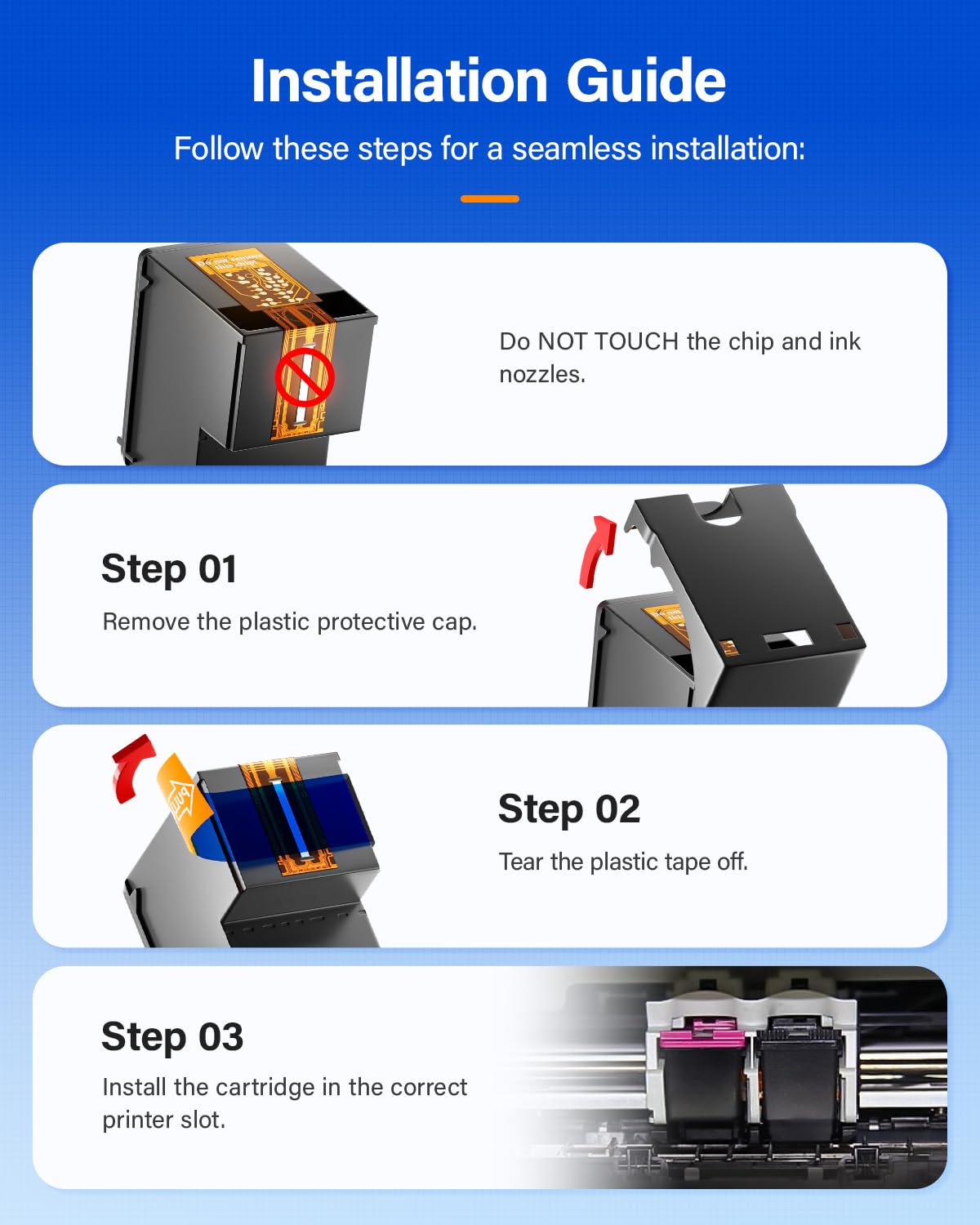 67XL Printer Ink for HP 67XL Ink Cartridges Black/Color Combo Pack Replacement for HP Ink 67 XL DeskJet 2700e 2755 2755e 2855e 4155e 4100 4255e Envy 6055e 6000 6055 6400 6455e 6455 Pro 6458 6475 1255 KingKJ