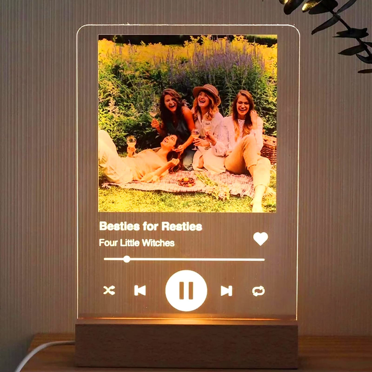 TSLBW LED Lights Display Base, Wooden Light Display Stand, Square, Warm/White Light, 20.0 cm x 10.0 cm x 4.0 cm, Wood, Pedestal, Non-Assembly Required TSLBW