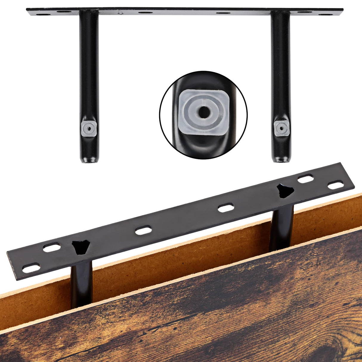 Fixwal 15.8in Floating Shelves, Set of 6 Wood Shelves, Farmhouse Shelf Wall Decor for Bathroom, Bedroom, Living and Kitchen Room (Rustic Brown) Fixwal