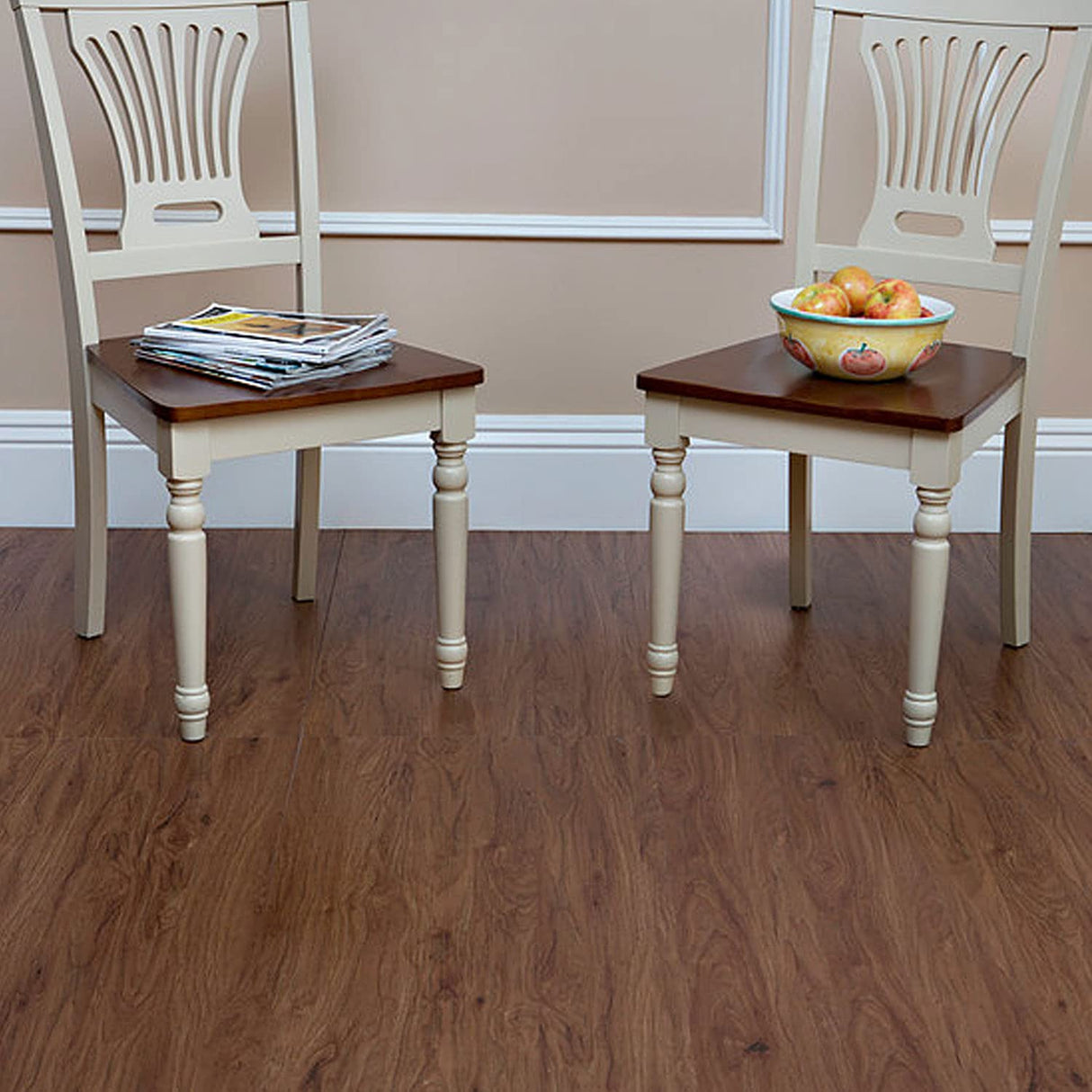 Tivoli II Self Adhesive Vinyl Floor Planks, 10 Pack - 6" x 36", Mahogany - Peel & Stick, DIY Flooring - Natural Wood Grain Feel for Kitchen, Dining Room & Bedrooms by Achim Home Decor Achim Home Furnishings