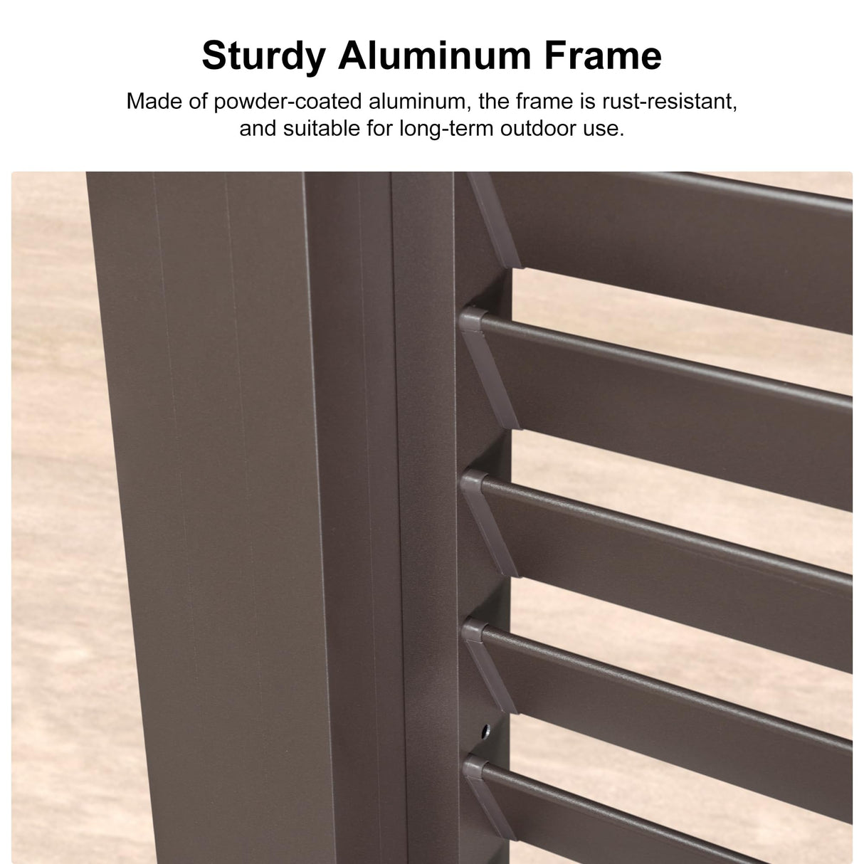 PURPLE LEAF Outdoor 12' × 16' Louvered Pergola with 16FT Detachable Louver Wall Patio Adjustable Aluminum Canopy Retractable Metal Roof for Deck Outside Backyard Hardtop Gazebo Sun Shade PURPLE LEAF