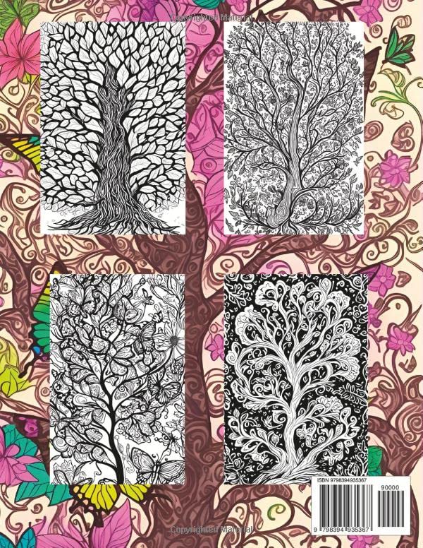 Magical Trees: Beautiful Relaxing Coloring Pages For Stress Relief | Calming Coloring Book For Women | Adult & Teens WoodArtSupply