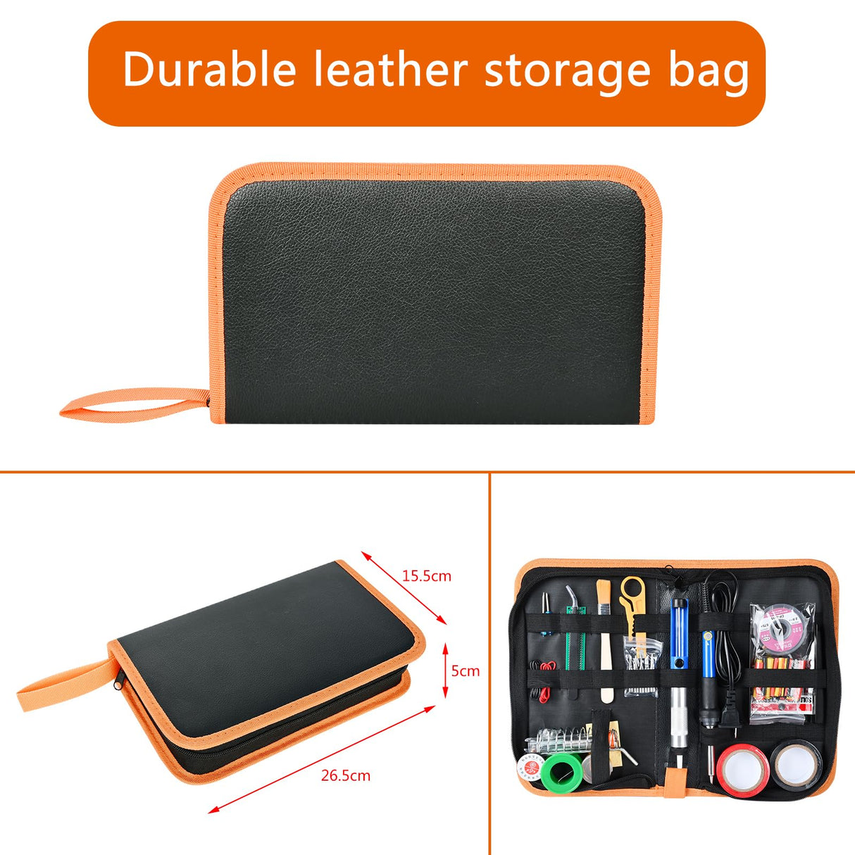 Soldering Iron Kit, 60W 110V Soldering Iron Adjustable Temperature, Desoldering Pump, 5 Solder Tips, Solder Wire, Stand, Solder Wick. KYZHXVO