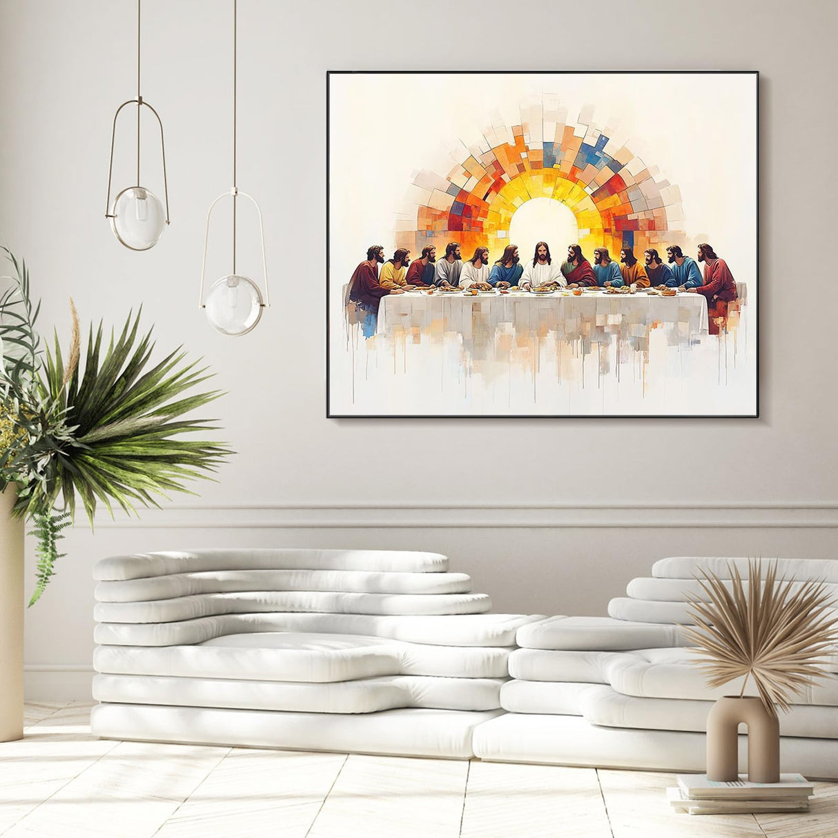 Yezavesu The Last Supper Paint by Numbers Kit for Adults Beginner, Jesus Adult Paint by Number Kits on Canvas Without Frame, DIY Acrylic Painting by Numbers for Home Wall Decor Gift 16x20 Inch Yezavesu