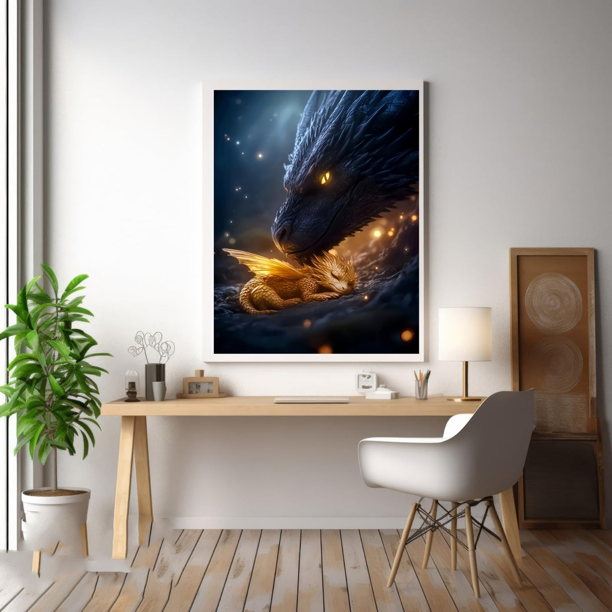 5D Dragon Diamond Painting Kits for Adults, Dragon Diamond Art Kits for Adults Beginner, DIY Full Drill Diamond Dot Gem Painting for Home Wall Decor 12x16inch BYGFHLYW
