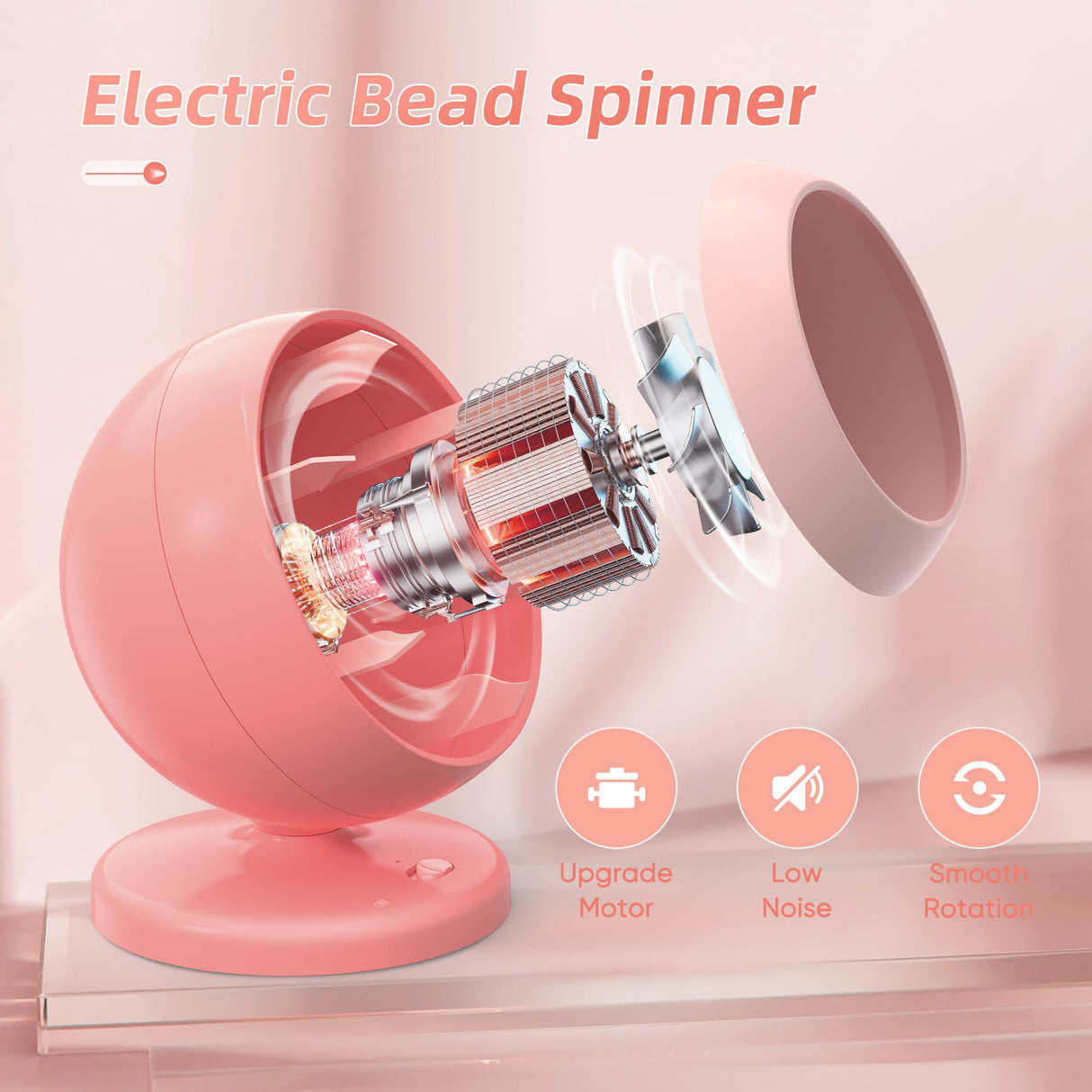 Aenebe Bead Spinner for Jewelry Making, 4500 PCS Clay Beads for Necklaces and Bracelets, Bracelet Spinner with 2 PCS Needles, DIY Arts and Crafts Birthday Gifts (Pink) Aenebe