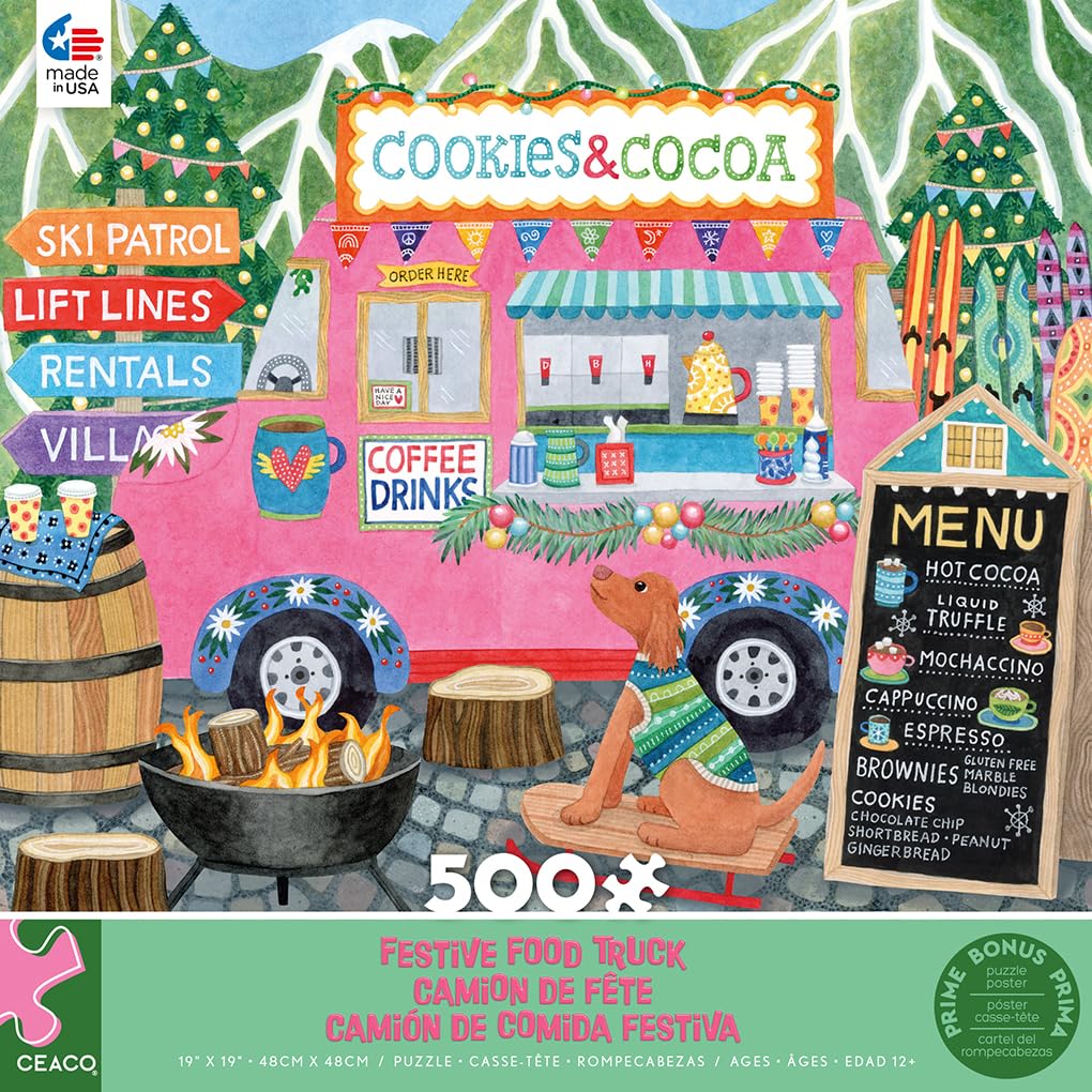 Ceaco - Food Trucks - Festive Food Truck II - 500 Piece Jigsaw Puzzle Ceaco