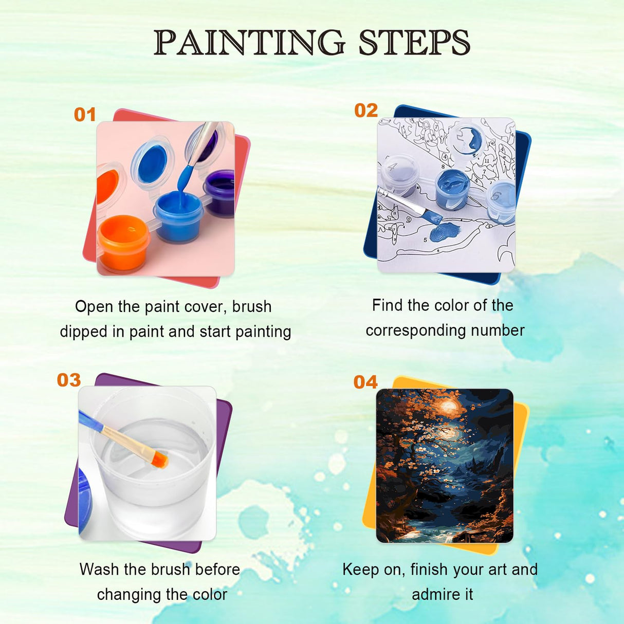 Plum Blossoms Paint by Number Adults,Moon Paint by Number Adult,DIY Acrylic Painting by Numbers On Canvas,Perfect for Home Decor Gifts 16X20inch PHANTASYART