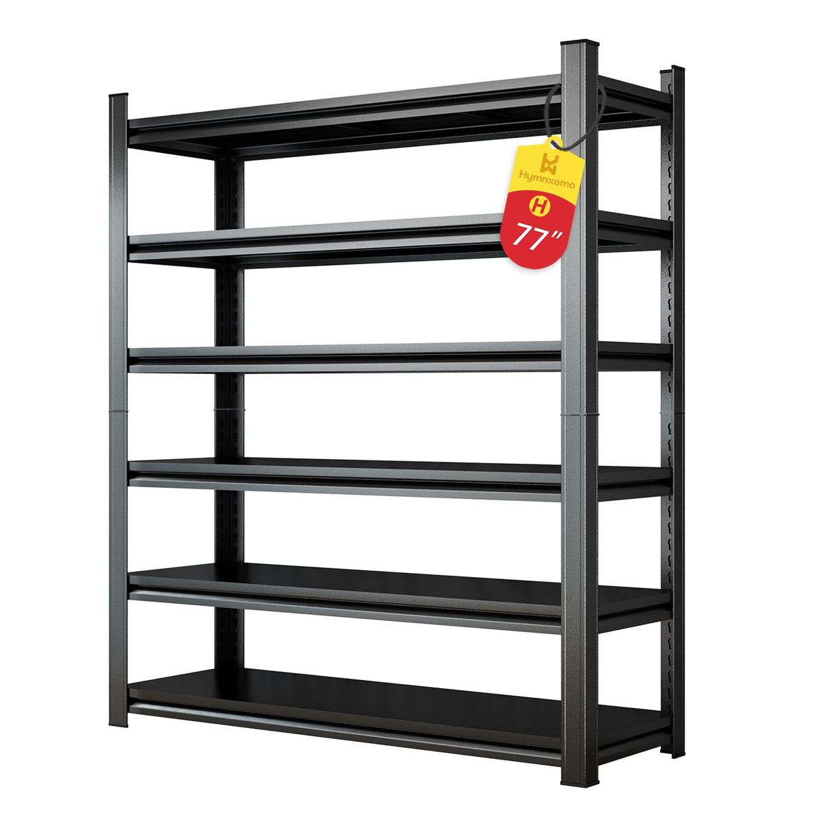 Hymnxemo 6-Tier Heavy Duty Shelves 3000lb Capacity, Adjustable Metal Garage Storage Rack for Basement Warehouse, Easy Assembly, Size 47.2''W×23.6''D×77''H Hymnxemo