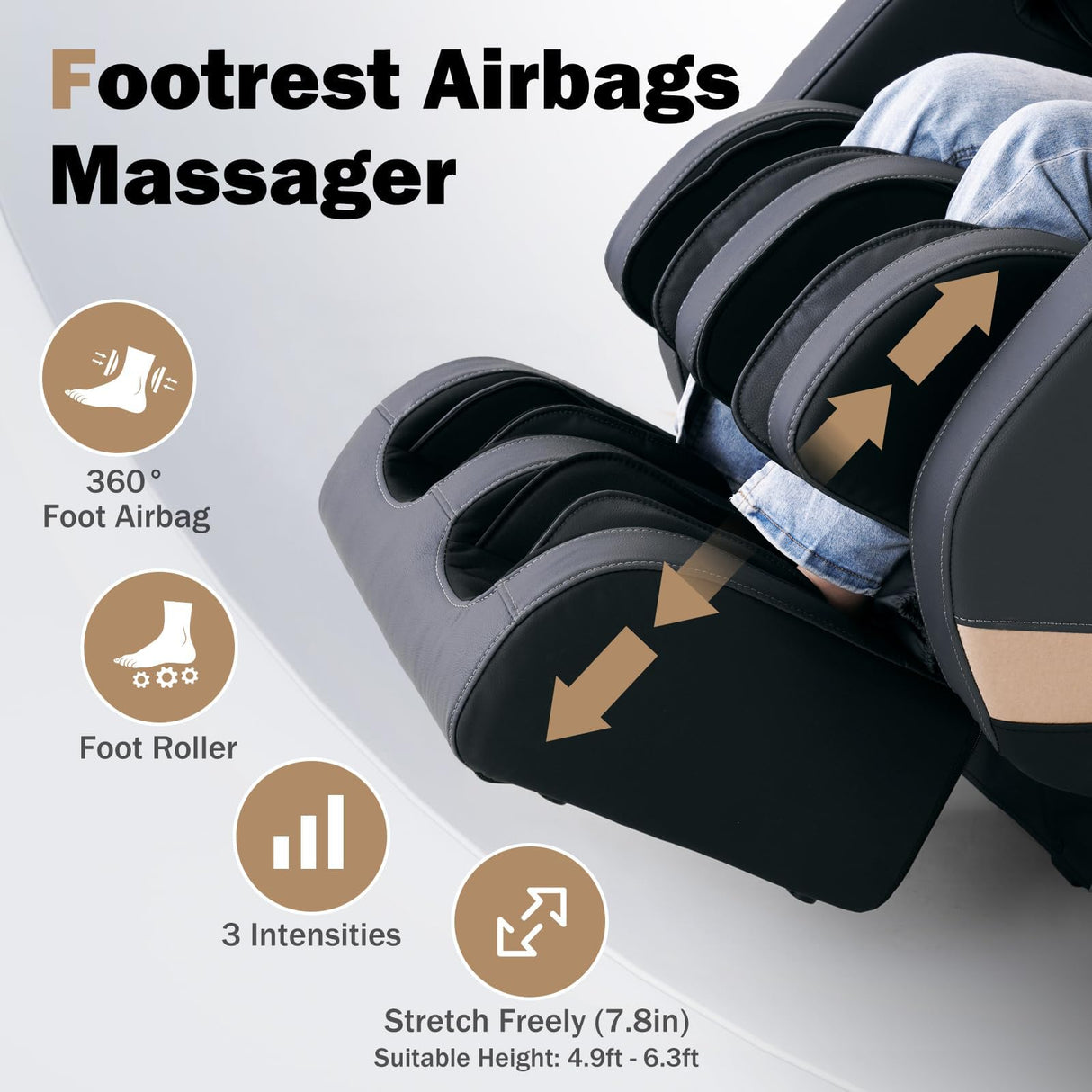 Advanabd 4D Massage Chair Full Body|Zero Gravity Shiatsu Massage Chairs Recliner with Heated SL Track Bluetooth Speaker Airbag Yoga Stretch, Foot Roller (Black) Advanabd