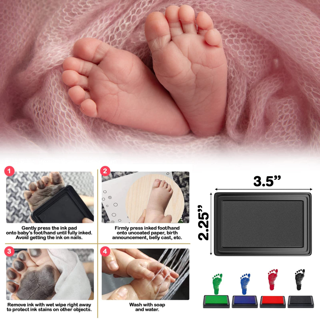 Mayyi Newborn Birth Announcement Sign,Personalized Newborn Handprint and Footprint Sign,Custom Engraved Wooden Baby Name Sign,Newborn Photo Props, Mayyi