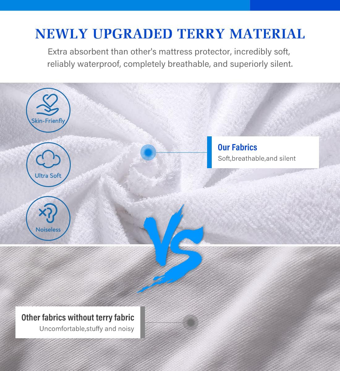 Twin Mattress Protector Waterproof Mattress Topper Cover Super Noiseless Soft & Breathable for Kids Bed Cover,Terry Twin Mattress Pad for Kids Pets Adults Fitted Bed Sheets Twin 39"x75" Artivestion