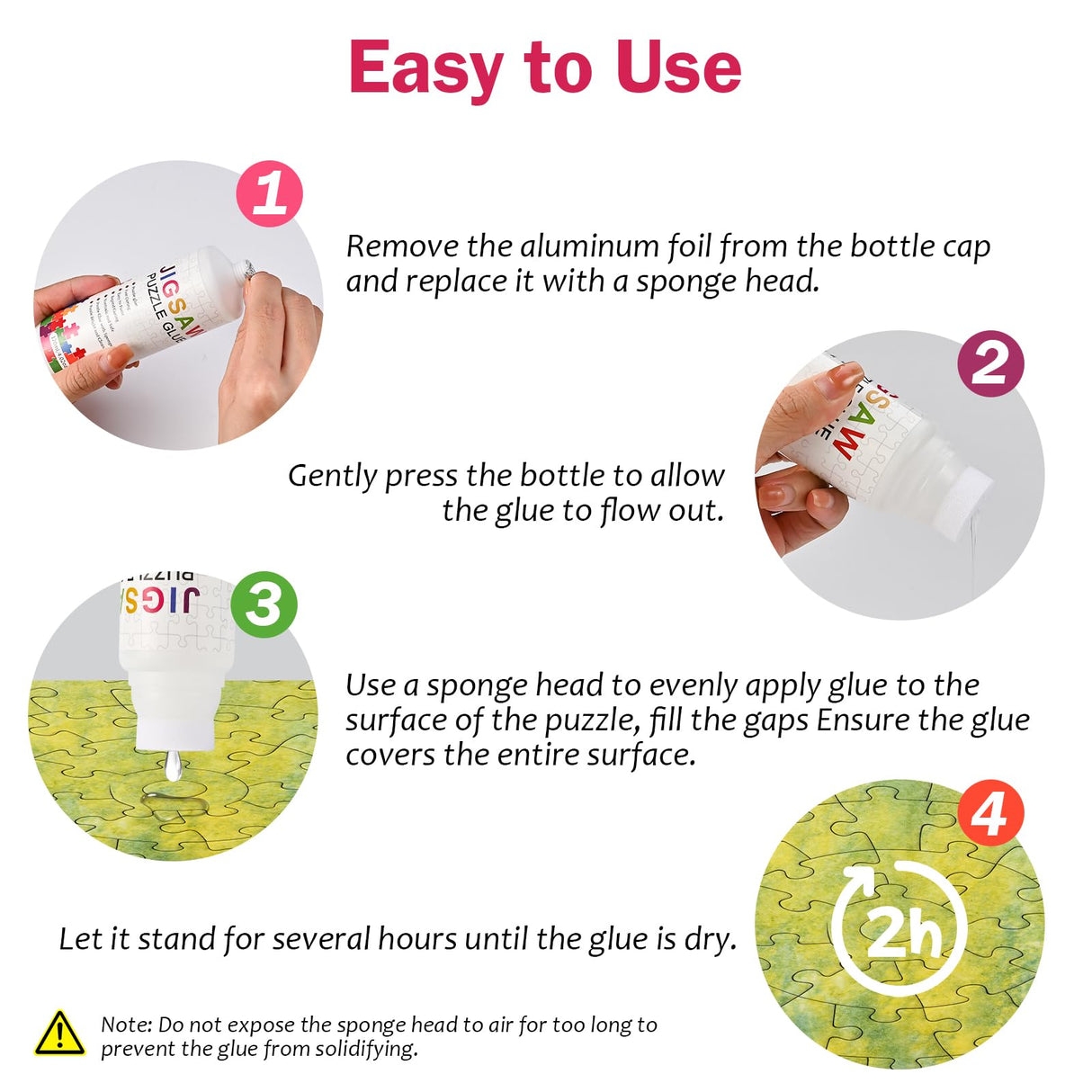 Faburo 2 x 120ml Jigsaw Puzzle Glue Clear, 8 Oz Glue for Puzzles to Frame, Clear Puzzle Glues Kit, Puzzle Preserver Sealer for 1000 Pieces, Wood Puzzle Saver Glues Spray, 2 Pack Faburo