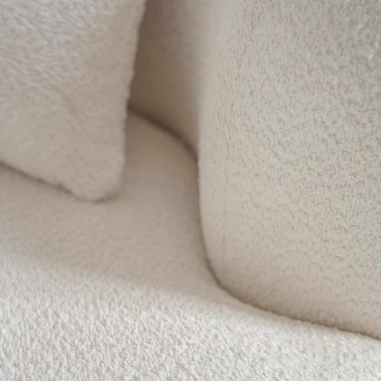 Acanva Modern Curved Sectional Living Room Couch, Minimalist Comfy Boucle Fabric Modular Sofa for Apartment, Home Office, Left Hand Facing, White Acanva