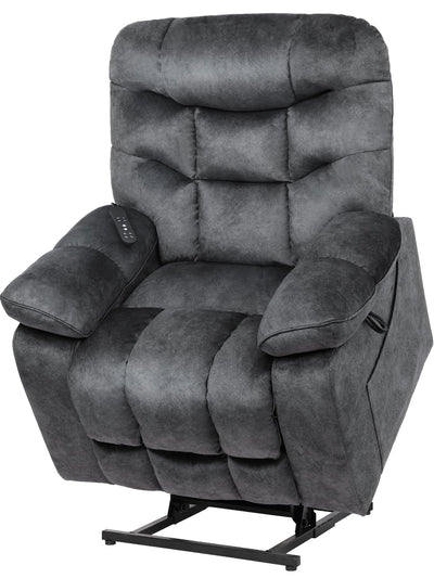 EONIX Large Lay Flat Power Lift Recliner Chair for Elderly with Heat and Massage, 400lbs Dual Motor Electirc Lift Chair with Extended Footrest, SLRY007062, Black