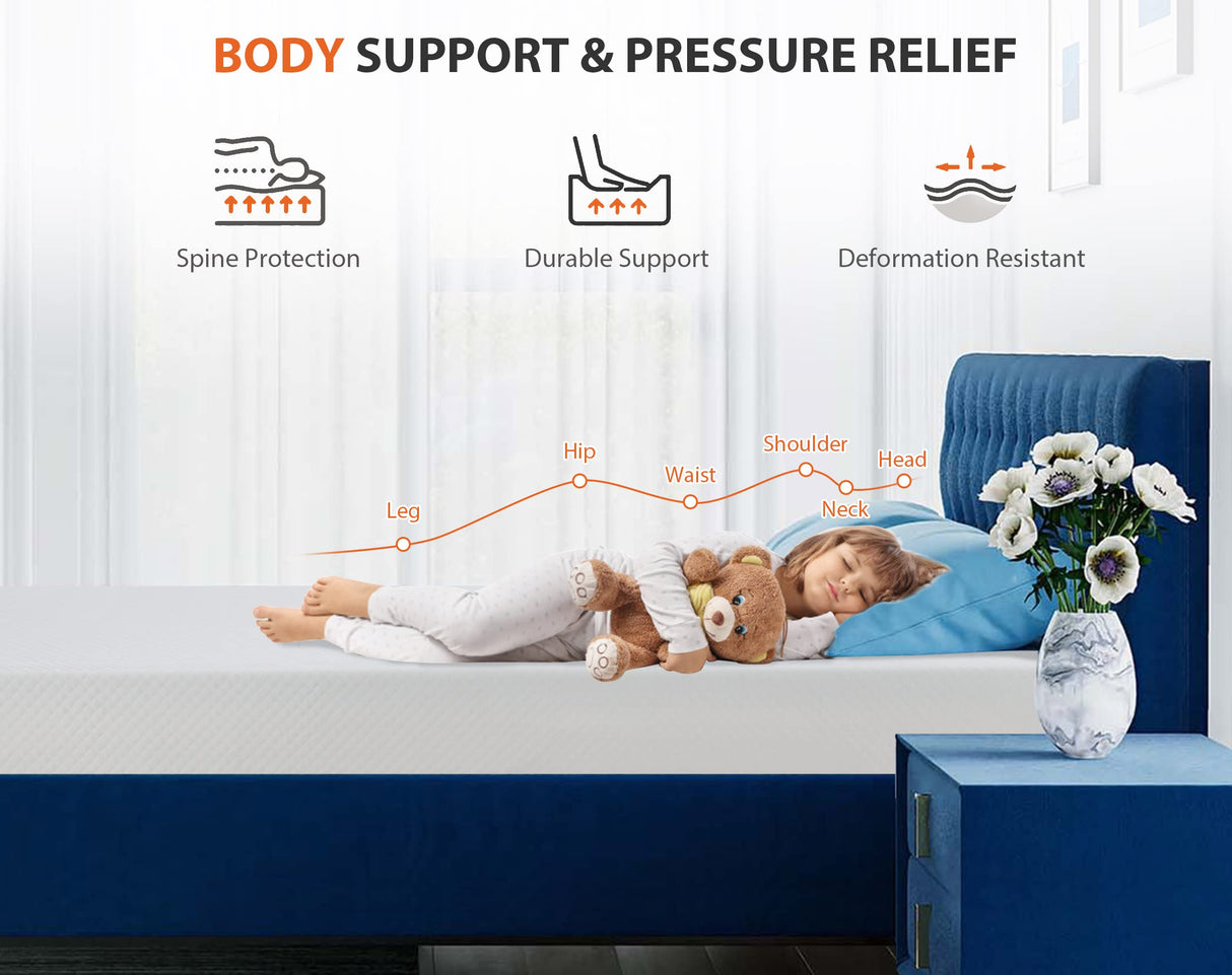 Twin Mattress, 5/6/8/10/12 Inch Medium Firm Mattress Memory Foam Mattress for Cool Sleep & Pressure Relief, Certipur-Us Certified Twin Bed Mattress, Twin Size Mattresses Bed in a Box, (Twin, 8 Inch) Haiput Wam