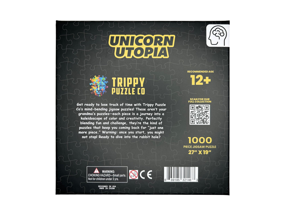 Trippy Puzzle Co - 1000 Piece Jigsaw Puzzle for Adults - Impossible Hard Difficult Challenging Puzzles for Adults - Paranormal Collection (Unicorn Utopia) Trippy Puzzle Co