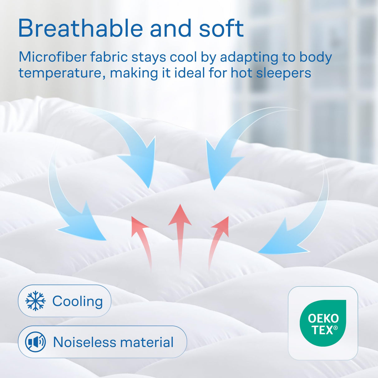 Ultra Soft King Mattress Topper - Cloud-Like Mattress Pad for Back Pain Relief - Breathable Cooling Material for Hot Sleepers Niagara Sleep Solution