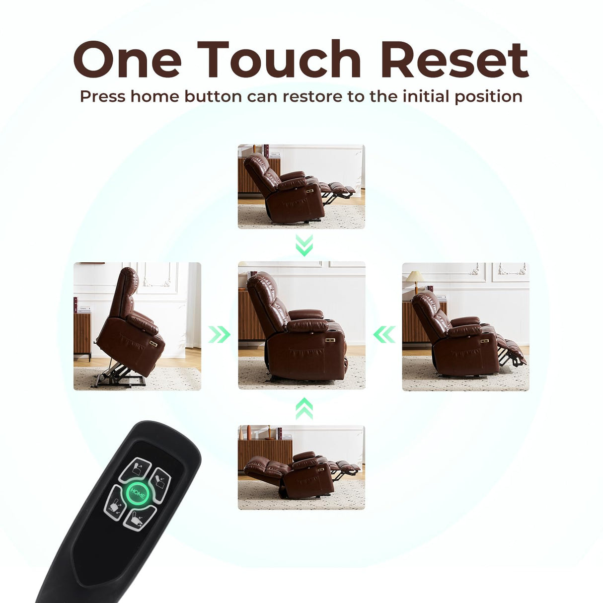 Dual Motor Power Lift Recliner Chair for Elderly with Massage and Heat, Oversized Lift Chair with Arm Storage, Lay Flat Lift Recliner for Adults, Big Tall, Infinite Position, Brown Rhevoy